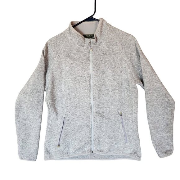 Eddie Bauer Women's Gray Fleece Jacket Full Zipper Long Sleeve Sweater Size XL - Picture 1 of 11